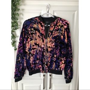 Forever21 sequin bomber jacket (s)
